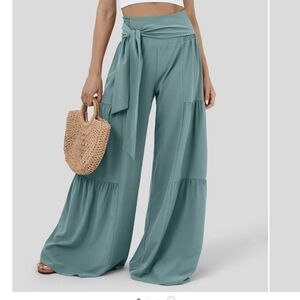 Halara high waisted size medium mineral blue wide leg pants